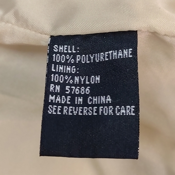 Me Jane Women's Tan Color Faux Leather Jacket Zip Up Pockets Lined Size S - Picture 9 of 9